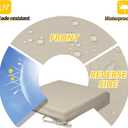 AAAAAcessories Outdoor Seat Cushions for Chairs, Waterproof, Fade-Resistant, 20" x 18" x 3", Patio Furniture Replacement Cushions, Set of 2, Beige