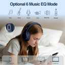 MIDOLA Bluetooth Headphones Over Ear 68H Playtime 6 EQ Wireless Headset with Microphone HiFi Stereo Foldable Lightweight Deep Bass for Travel Home Office Cellphone Blue