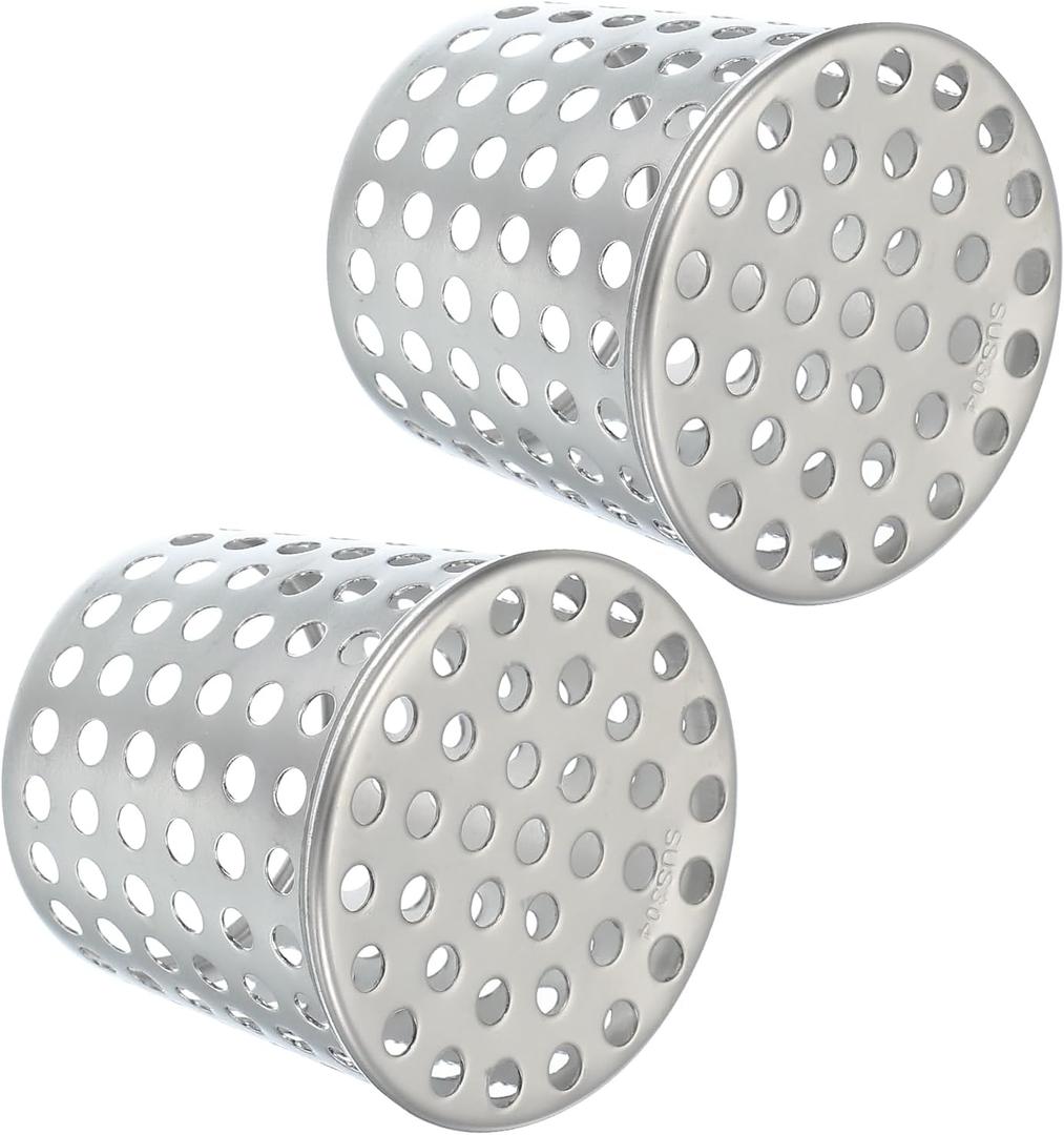 PATIKIL Gutter Guard Filter 2.5"-2", 2 Pcs PVC Termination Cap Mesh Screen Roof Vent Cover Stainless Steel Conical Exhaust Pipe Cover Downspout Guard Filter Strainer for Downspout