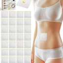 32Pcs Disposable Castor Oil Patches for Belly Button, Hypoallergenic Castor Oil Pack Wrap, Self-Adhesive Belly Button Cover with Highly Absorbent Cotton Pad for Anti-Leakage