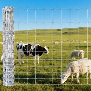 Cattle Fence 14 Gauge Galvanized Steel Wire Fencing Outdoor for Livestock Control/Pet Supplies/Farmer/Agriculture/Pasture/Cross Fencing/Horse/Goat/Deer/Pig/Sheep/Garden DIY 5ft x 164ft