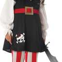 California Costumes Toddler Girls Pirate Costume Medium (3-4) (Black/White/Red)