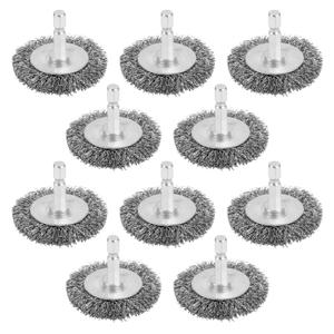 10PCS Wire Wheel Brush for Drill, High Carbon Steel Wire Brush with 1/4" Hex Shank, Skilled in Handling Metal & Nonmetal Surfaces