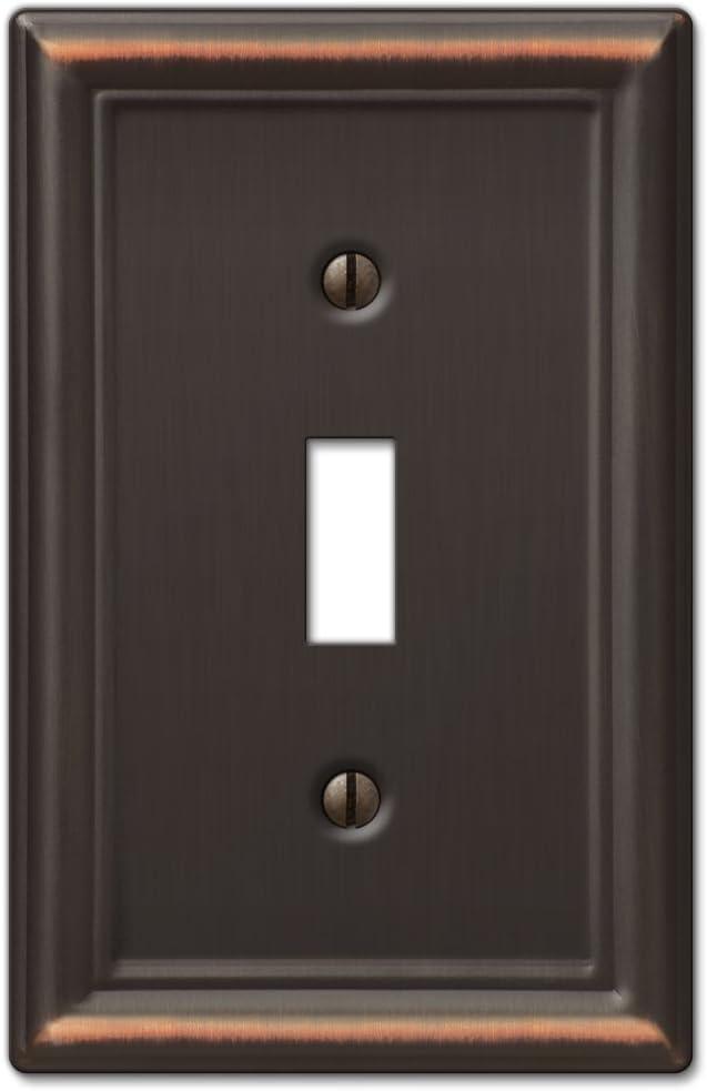 Amerelle 149TDB Chelsea Wallplate, 1 Toggle, Steel, Aged Bronze, 1-Pack