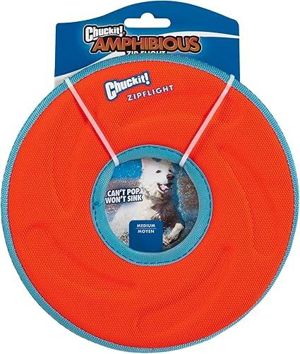 Chuckit! Zipflight Flying Disc Dog Toy, Medium (8.5"), Orange And Blue