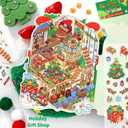 2 x 3D Sticker Scene 4 Sets Christmas Scene Stickers for Adults and Kids Sticker Therapy Featuring Christmas Themes (No Tweezers)