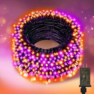 Nisocy 200 LED String Lights Outdoor Waterproof  Purple Orange Fairy Lights with Plug, Connectable Christmas Tree Lights for Patio, Garden, Bedroom, Wedding, Party, Decor (66FT)