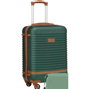 Coolife Suitcase 1 Piece Luggage Set Carry On Travel Luggage TSA Lock Spinner Wheels Hardshell Lightweight Luggage Set(Dark Green)