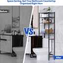 samstar 4 Tier Over The Toilet Storage Rack, Bathroom Organizer Shelves Cabinet Above Toilet, with Adjustable Height Freestanding Shelf Space Saver, Black