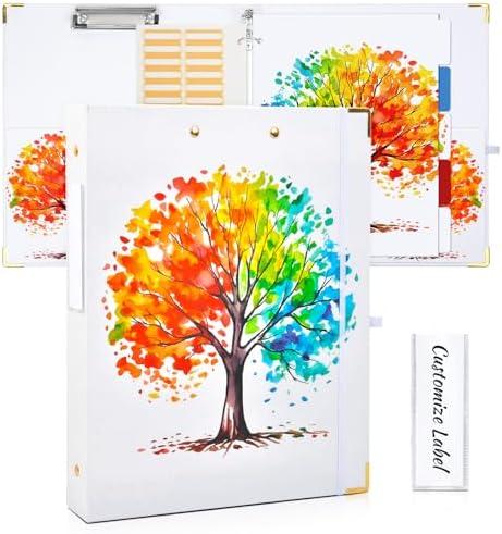 Cute 3 Ring Binder 1 Inch Round Ring Binder with Clipboard White Binder Organizer with Tabs 5 Dividers for Letter-Size Paper Notebook Binder for Office 8.5"x11" School Supplies