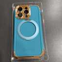 COOLQO for iPhone 14 Pro Max Case 6.7'' Upgraded 360 Spin Magnetic Stand [Compatible with Magsafe][Military Protection] Shockproof Protective Phone Holder Cover for iPhone 14 Pro Max, Green Gold