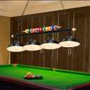 Adjustable Pool Table Lights for 7'-8' Billiard Light Hanging Pool Table Light Fixture Lighting Pendant Lamp with Metal Shades for Game Rooms (Bulb Not Included)(4 Lights) (Black)