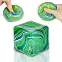 Squishy Fidget Toys Stress Cube, 1.97"*1.97" Stress Balls for Kids Adults Stress Relief, Ice Squishy Cube Sugar Balls, Sensory Toys for Kids with Autism an danxiety Disorder(Green)