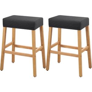 Stool Covers Rectangle - 2 Pack Stretch Waterproof Saddle Seat Cover Counter Bar Stools Bar Chairs Covers Kitchen Island Chairs Cushion Protector (Argyle-black)