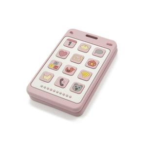 Soft Silicone Phone Shape Teether Boys Girls Baby Molar Teether Chew Toys, Teething Toy (Pink) 
