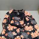 3 Piece Rash Guard for Women - Long Sleeve Swimsuits with Shorts SPF Zip up Swim Shirt with Built in Bra (Small, Black Floral)