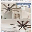ZMISHIBO 65 Inch Oil Rubbed Bronze Ceiling Fan No Light with Remote