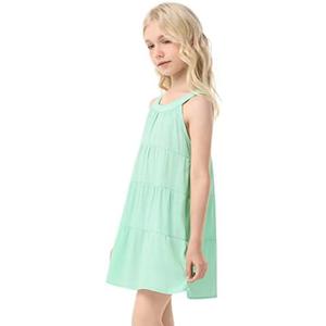 Girl's Halter Neck Sleeveless Summer Casual Sundress A-line Solid Color Dress, Size: 12-14Y