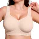 ProKloud Jelly Bras for Women No Underwire Wireless Bra with Support and Lift Full Coverage Plus Size Comfy Seamless Bra, Medium
