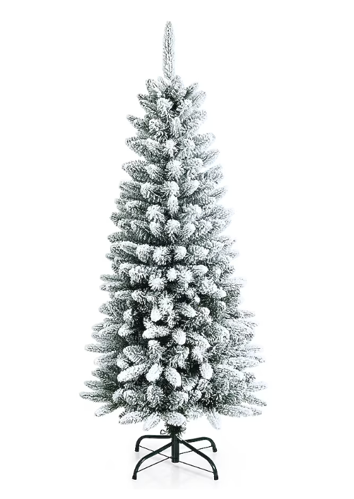 4.5-ft Pencil White Artificial Christmas Tree