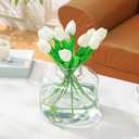 Round Glass Vase, Clear Glass Vase, Wide Flower Vase, Large Glass Vase for Flowers, 8 Inch Glass Flower Vase for Living Room, Dining Table, Wedding, Bookshelf, Office Decor