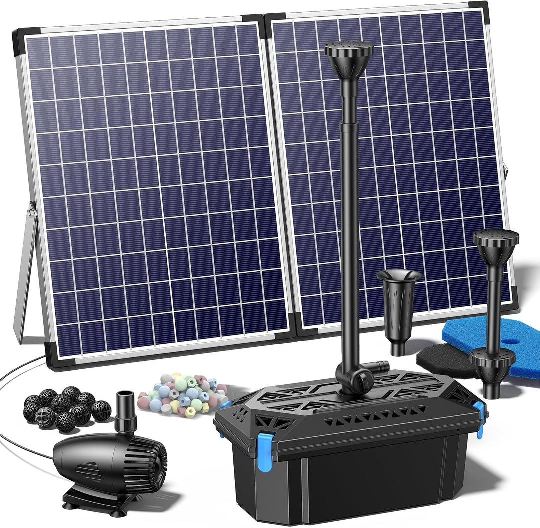 NFESOLAR 50W Solar Pond Filter Pump 580 GPH for Pond up to 2000 Gallons