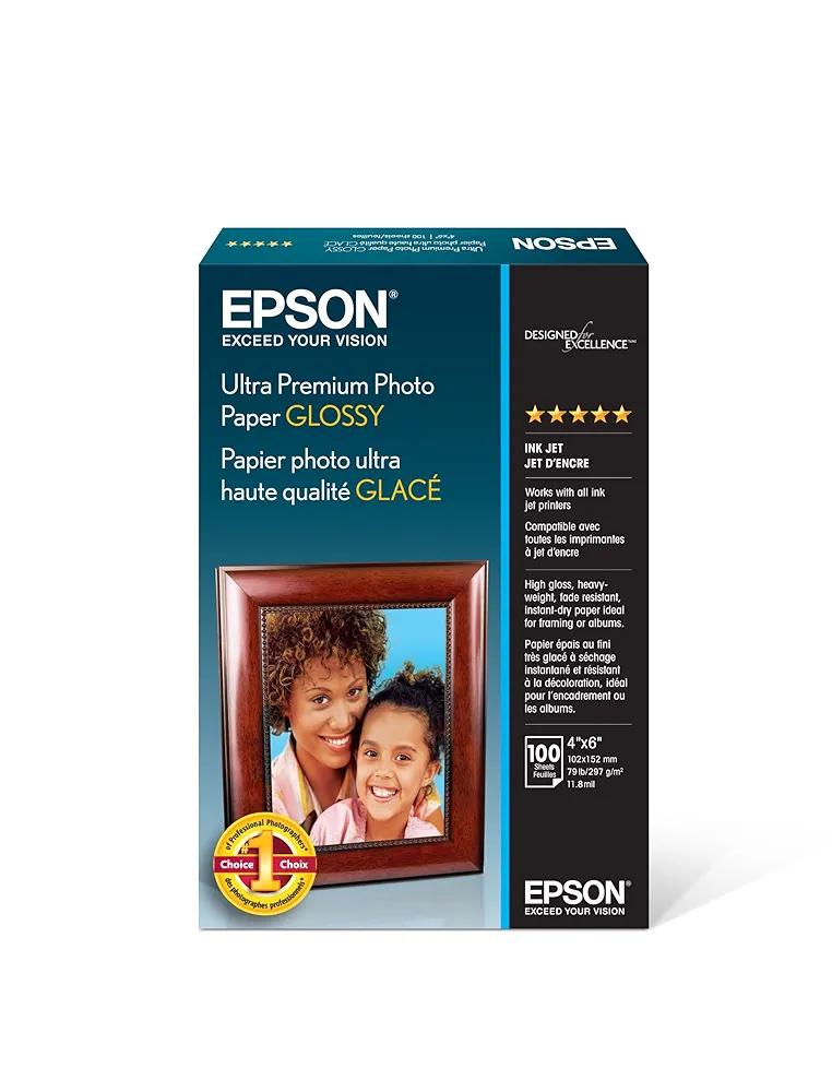 Epson Ultra Premium Photo Paper Glossy - S042174, 4" x 6" (100 sheets),White