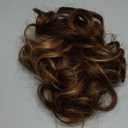 REECHO Ponytail Extension, 9" Claw Clip in Short Curly Wavy Pony Hair Extension Jaw Clip on Pony Tail HP001 Hairpiece for Women - Chestnut Brown with Golden Highlights