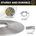 Metal Garden Hose Water Hose 100ft Heavy Duty Stainless Steel Water Pipe with Sprayer & Nozzle Flexible Lightweight Hose No Kink Pet Proof Hose for Yard, Outdoors, Rv