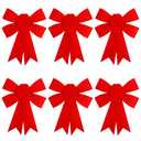 CCINEE 6 PCS Red PVC Christmas Wreath Bow, 8.3"×11.2" Bows Xmas Plastic Bows Decorations Christmas Tree Ornaments Waterproof Bows for Christmas Tree Home Party Indoor Outdoor Decoration Gift Wrapping