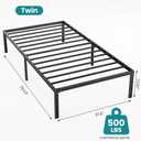 Sweetcrispy Twin Bed Frames, Platform Bed Frame, 12 Inch