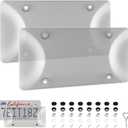 Alpmosn License Plate Frames with Screw Washers and Cap, Car Exterior Accessories Grey (2-Pack) (Basic)