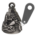 Motorcycle Biker Bell W/ Motorcycle Bell Hanger, Motorcycle Accessories or Key Chain for Luck, Silver