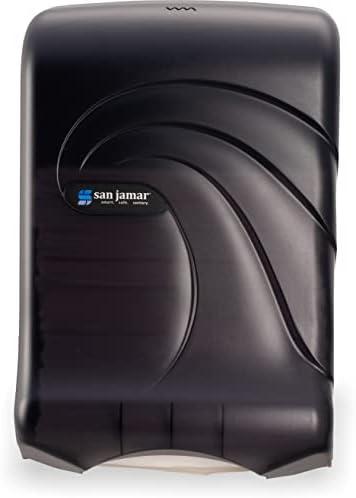 San Jamar Ultrafold Plastic Paper Towel Dispenser for Bathroom, Black San Jamar Ultrafold Plastic Paper Towel Dispenser for Bathroom, Black