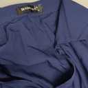 Allegra K Dressy Casual Pleated Dress for Women's 3/4 Sleeves Collared V Neck Empire Waist Belted Maxi Dress Medium Dark Blue, Size: M