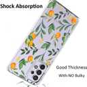 Unov Case Compatible with Galaxy A32 5G Clear with Citrus Flavors Orange Flower Design Soft TPU Shock Absorption Slim Embossed Pattern Protective Back Cover