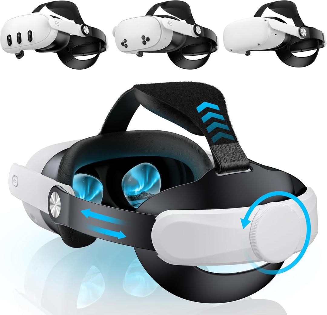 Kawaye for Meta Quest 3S/Quest 2/Quest 3 Head Strap, Adjustable Halo Strap Replacement for Elite Strap, VR Headset Strap Enhanced Support&Comfort Reduce Facial Pressure (Basic)