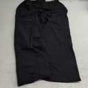 Men's Casual Linen Pants Elastic Waist Drawstring Summer Beach Lightweight Trouser with Pockets (Black)