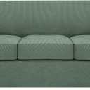 H.VERSAILTEX 4 Piece Stretch Sofa Covers for 3 Cushion Couch Covers for Living Room Furniture Slipcovers (Base Cover Plus 3 Seat Cushion Covers) Upgraded Thicker Jacquard Fabric (Sofa, Loden Frost) (Large)