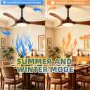 40" Smart Ceiling Fans with Lights,Flush Mount 3 ABS Blade Brown