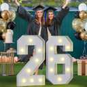 Marquee Numbers 2026 Graduation Decorations: Large Light Up Number Sign 26 3ft GRAD Decor New Years Eve Party Supplies Senior Decor Class of 2026 Balloon Birthday Backdrop High School College