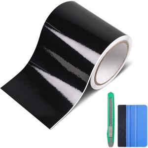 Lypumso Gloss Black Vinyl Wrap for Chrome Delete, 5 Inch x 30ft Automotive Grade Self-Adhesive Tape DIY Car Exterior Door Edge Guard, Window Sill Trim Protection Anti-Scratch
