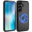CONWOE for Samsung Galaxy S26 Plus Case, with HD Tempered Glass Screen Protector, Heavy Duty Shockproof Drop Protective Rugged Tough Durable Phone Cover (with Belt Clip-Lake Blue)