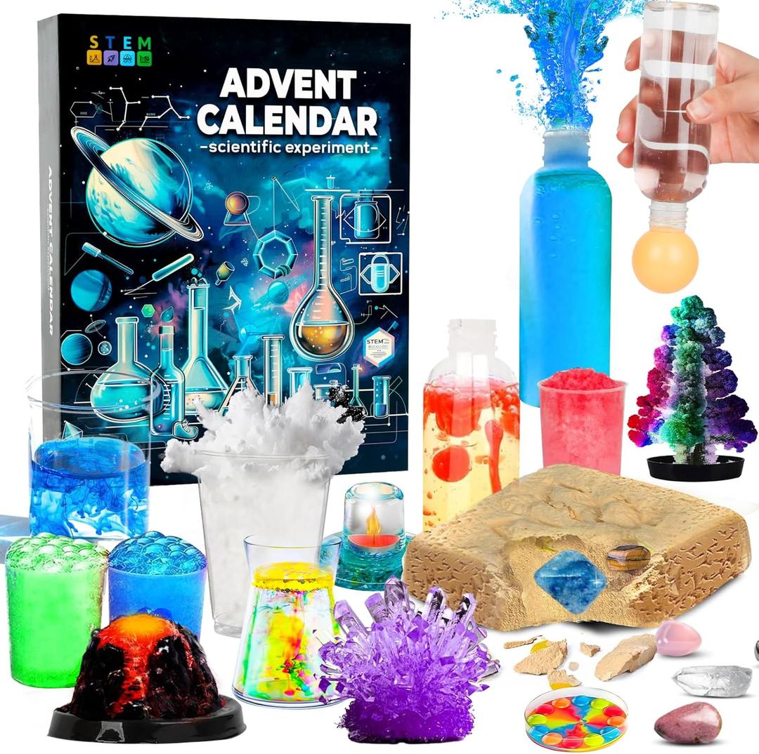 Christmas Advent Calendar 2025 Science Experiments Boys and Girls Countdown to Christmas Gifts STEM Toys