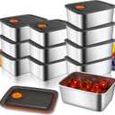 10 Set Stainless Steel Food Storage Containers with Lids, Reusable Metal Meal Prep Containers, Leak-Proof Stackable Storage Boxes, Dishwasher and Freezer Safe, Durable Bento Snack Boxes(20oz)