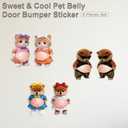 Sweet & Cool Pet Belly Door Bumper Sticker - 6 Pieces Set, Decorative Wall Shield with 3D Squeeze Stomach Design for Door Knob Protection