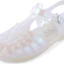 The Children's Place girls Girls Jelly Fisherman Sandals (4 Big Kid, Holographic)