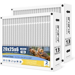 20x25x6 Air Filter Replacement For AprilAire SpaceGard 201,2200,2250,2Pack | MERV 13 Furnace Filter HVAC AC Actual Size 19.75"x 24.25"x 6.00" Easy Installation