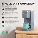 Tastyle Single Serve Coffee Maker, Iced and Hot Coffee Machine for K Cup & Grounds, Compact Design, 40oz Removable Water Reservoir, 6 to 24 Oz Brew Sizes, Fits 7.3" Travel Mug, Gray