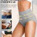 CULAYII Tummy Control Underwear for Women High Waisted Panties Full Coverage Cotton Postpartum Briefs Stretch Ladies Undies (M)